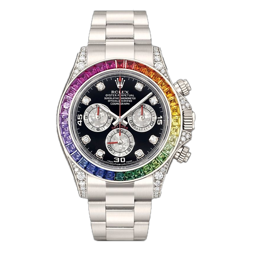 ᏒՕᏞΕХ Daytona Silver Rainbow Diamond