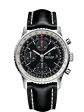 Ᏼrеіtlіnɡ A24322 Navitimer Black leather/ silver black (chro noir)