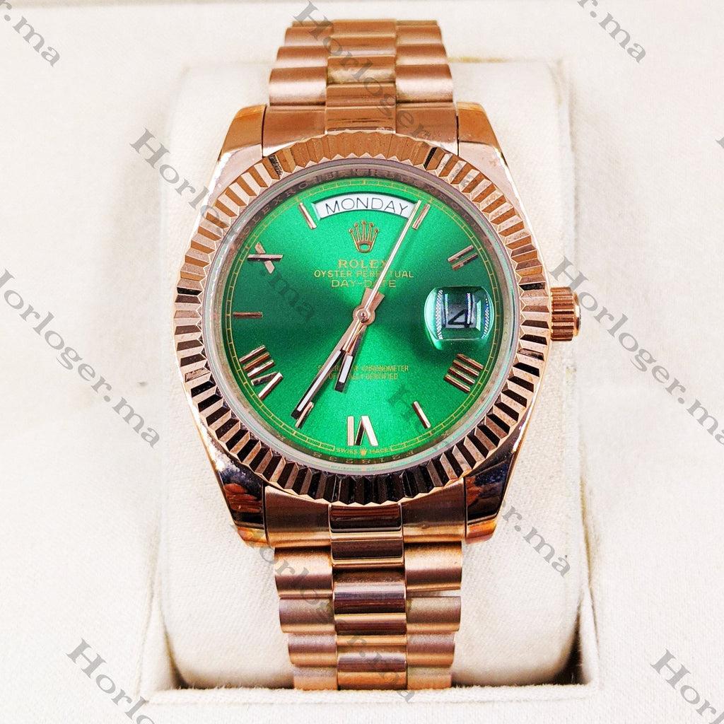 ᏒՕᏞΕХ Day-Date Vert Olive