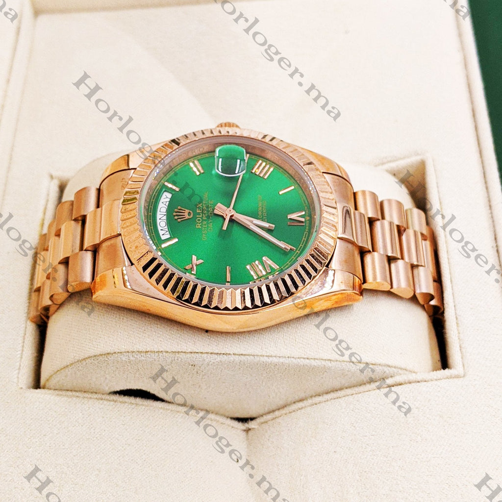 ᏒՕᏞΕХ Day-Date Vert Olive