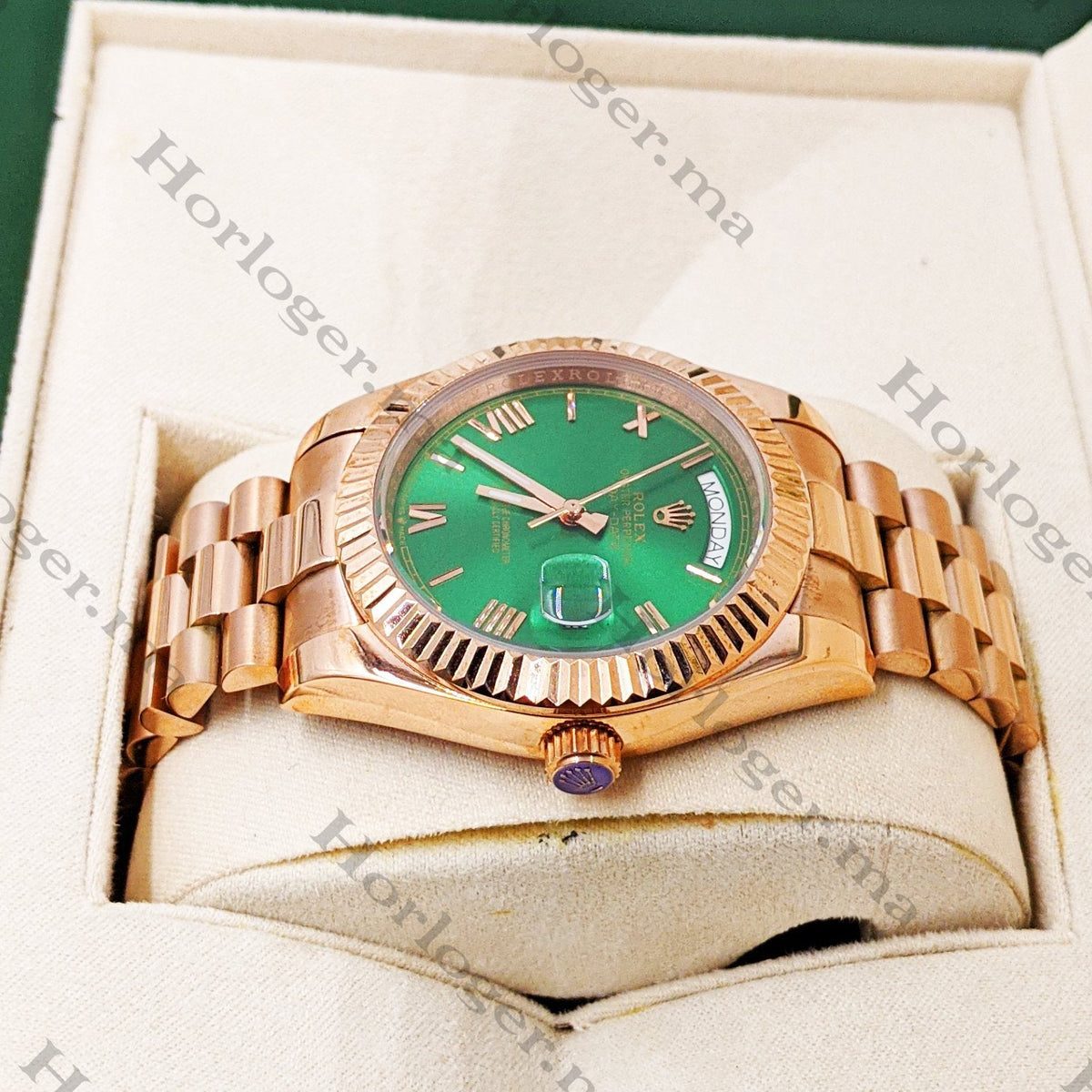 ᏒՕᏞΕХ Day-Date Vert Olive