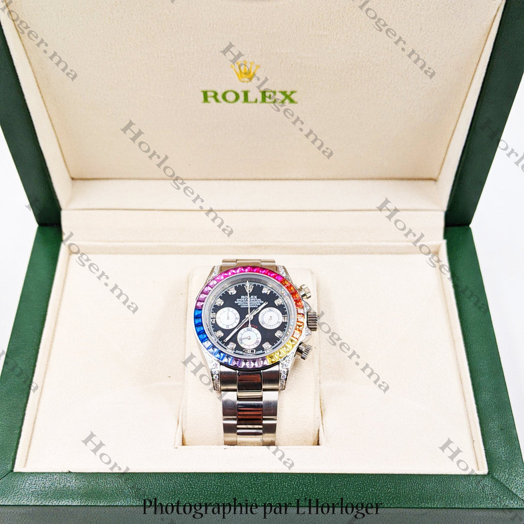ᏒՕᏞΕХ Daytona Silver Rainbow Diamond