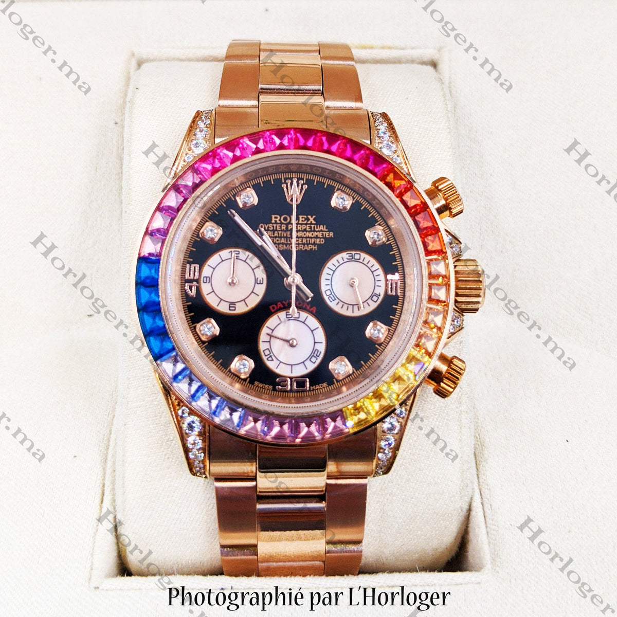 ᏒՕᏞΕХ Daytona Rosegold Rainbow Diamond
