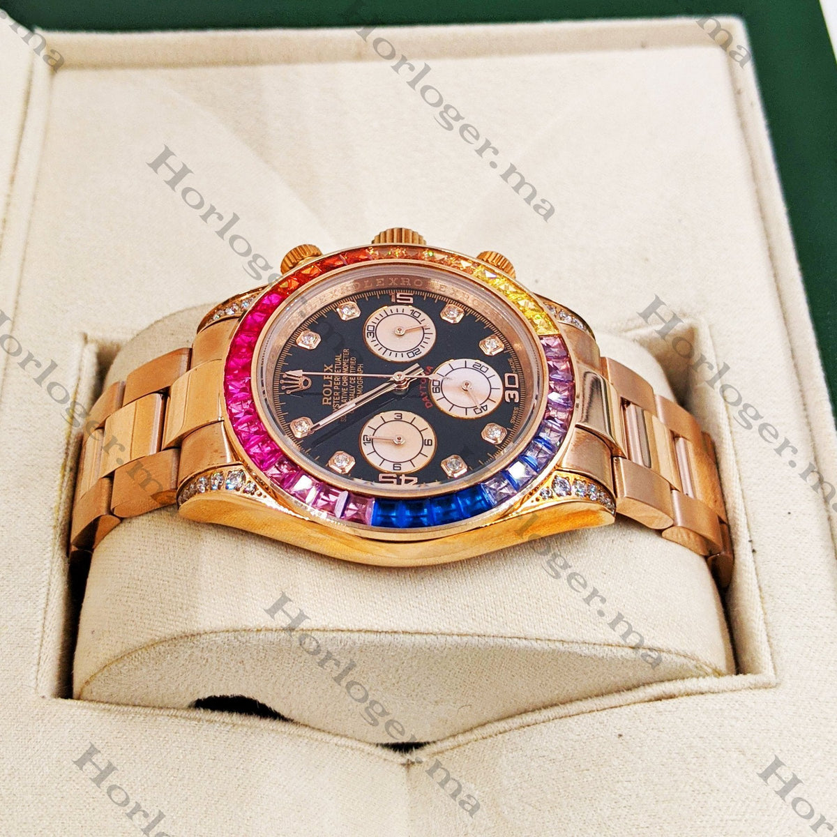 ᏒՕᏞΕХ Daytona Rosegold Rainbow Diamond