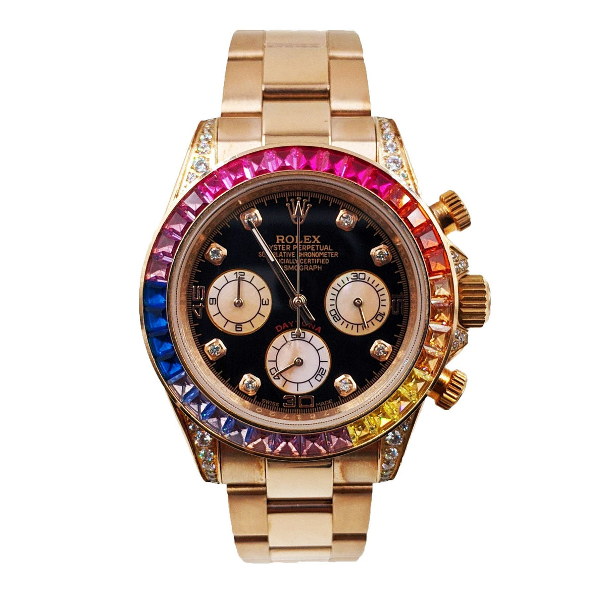 ᏒՕᏞΕХ Daytona Rosegold Rainbow Diamond