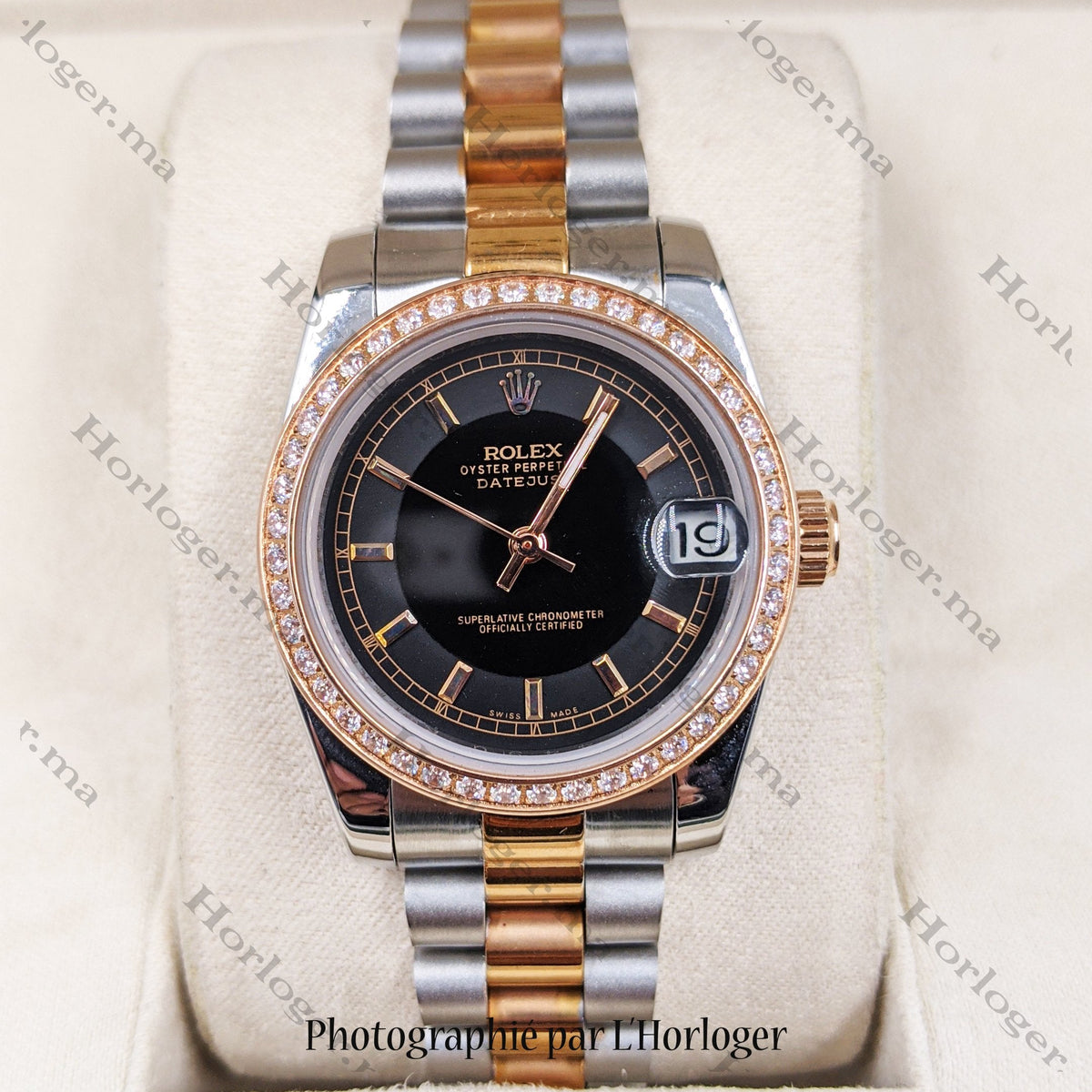ᏒՕᏞΕХ Datejust Diamond Two tone black serti