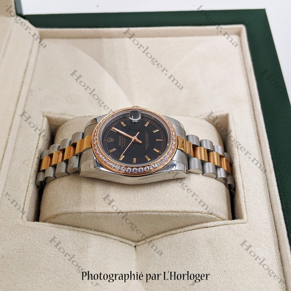 ᏒՕᏞΕХ Datejust Diamond Two tone black serti