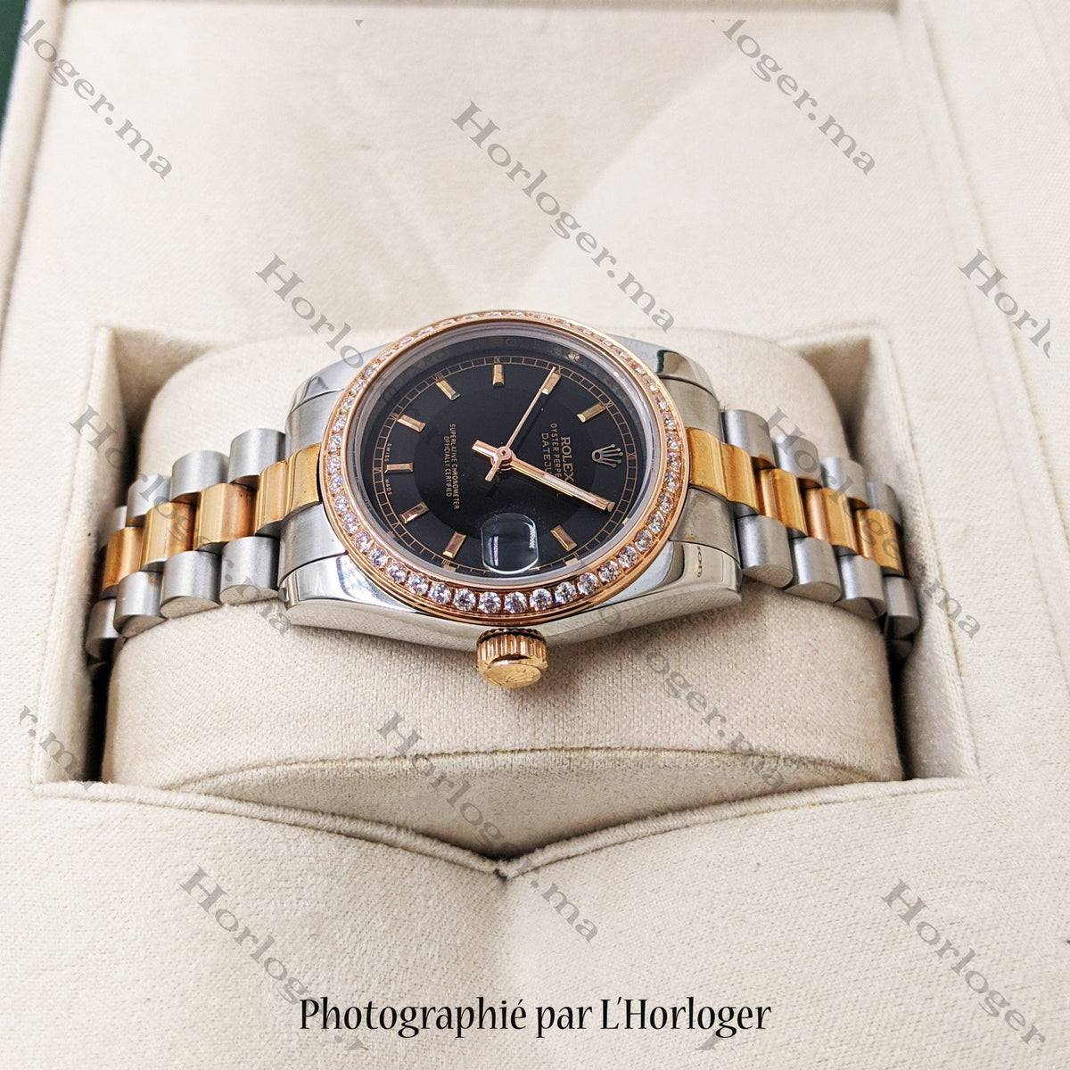 ᏒՕᏞΕХ Datejust Diamond Two tone black serti