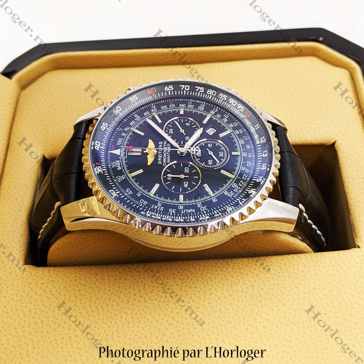 Ᏼrеіtlіnɡ A24322 Navitimer Black leather/ silver black (chro noir)