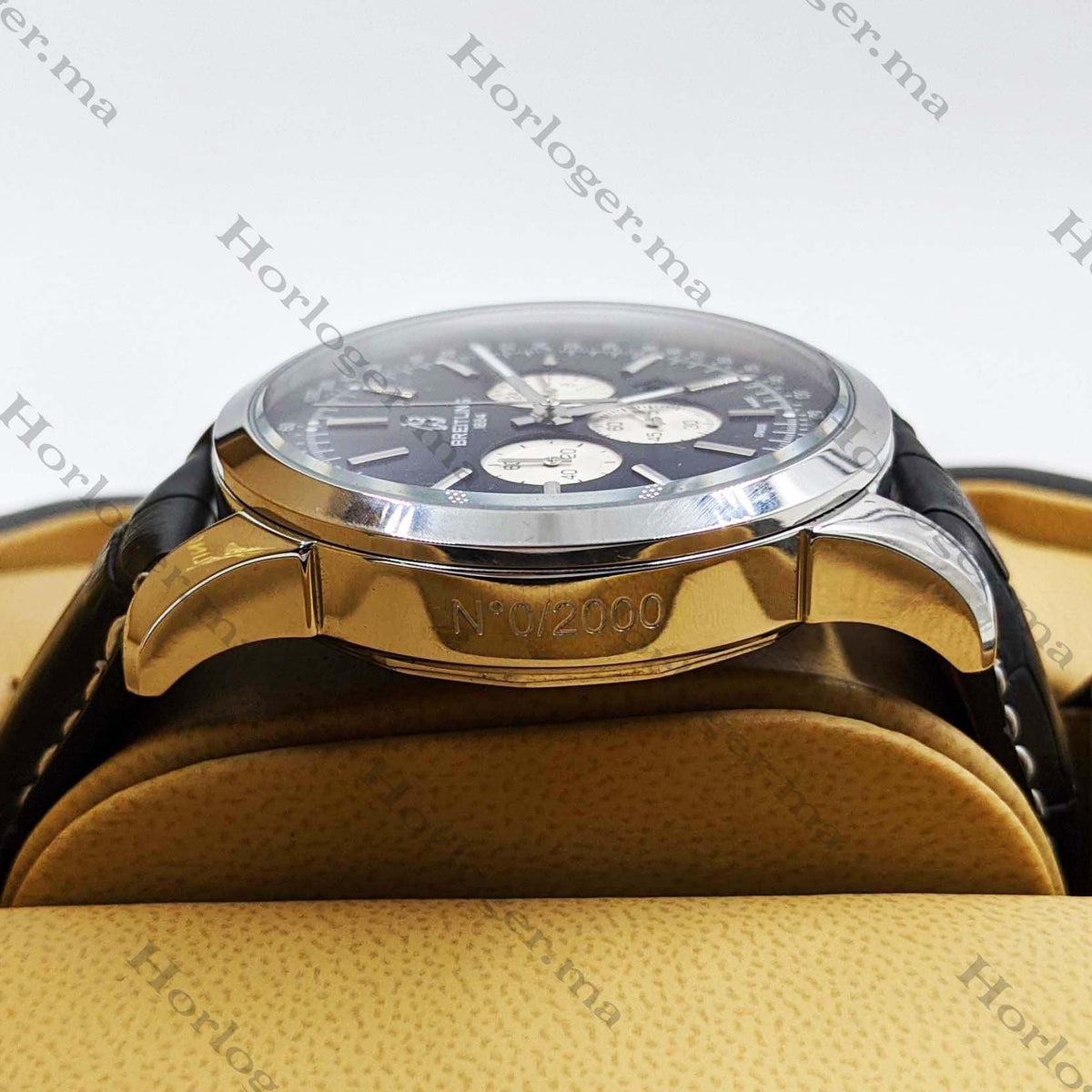 Ᏼrеіtlіnɡ Transocean Black leather