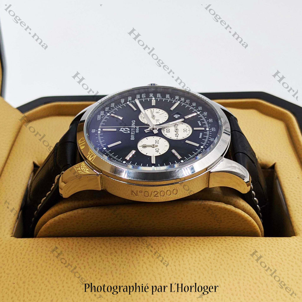Ᏼrеіtlіnɡ Transocean Black leather