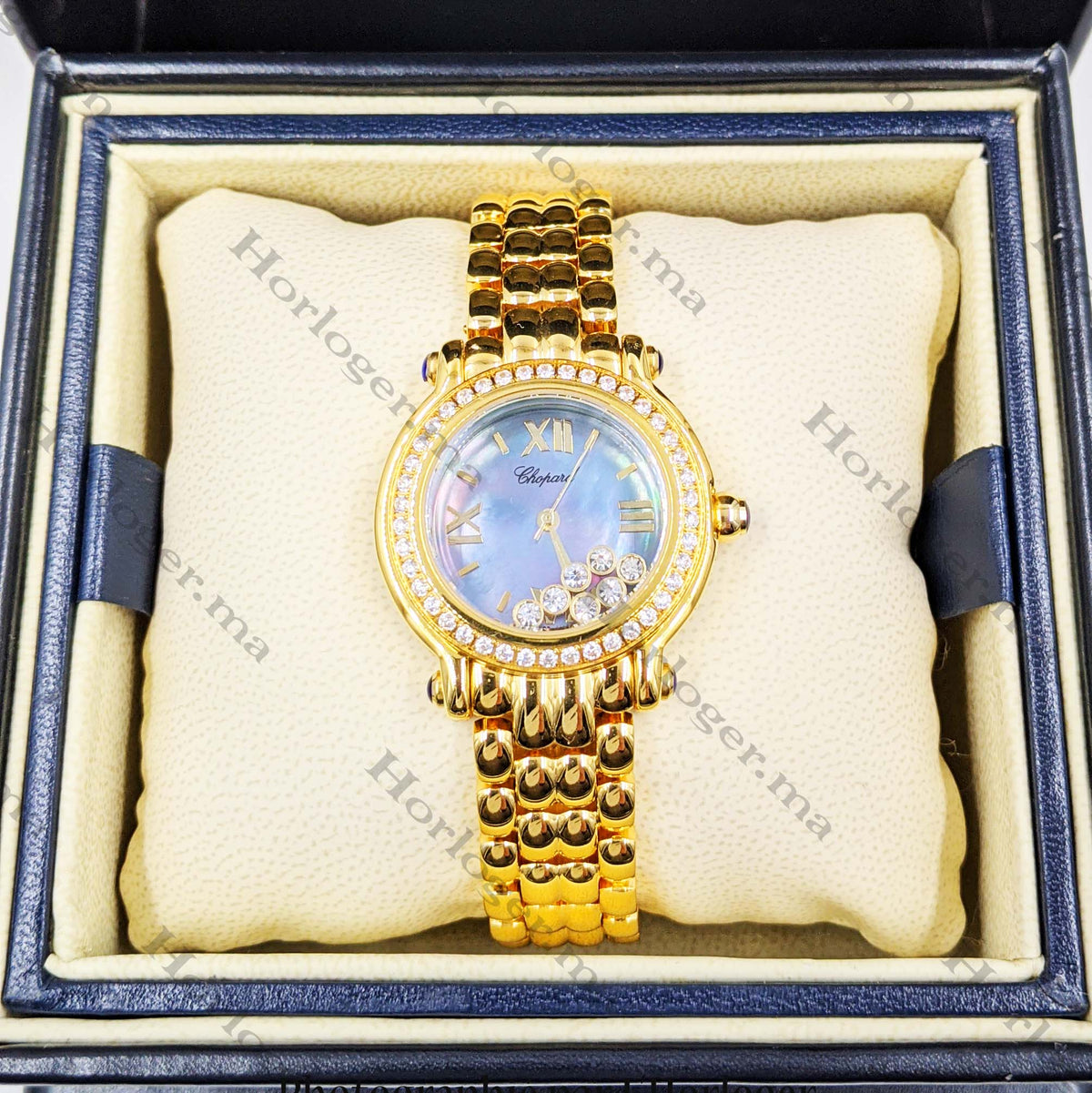 Сhоpɑrd Happy Sport Gold Blue Dial