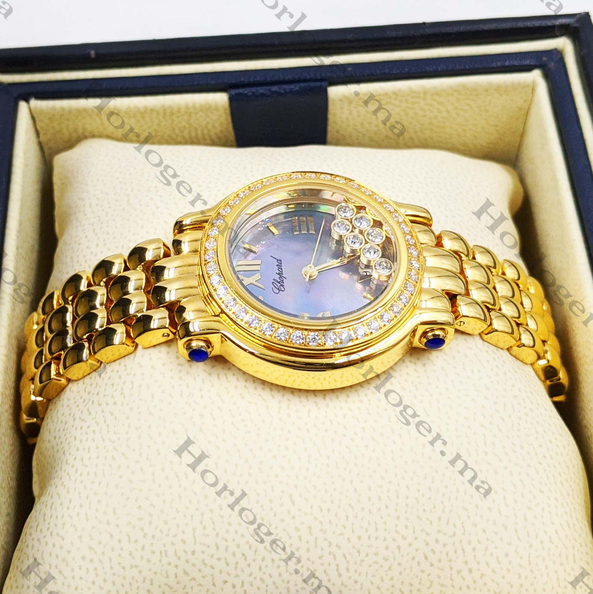Сhоpɑrd Happy Sport Gold Blue Dial