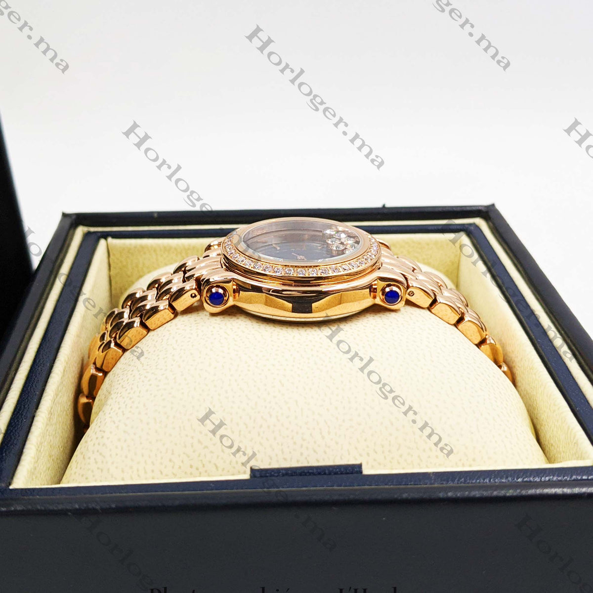 Сhоpɑrd Happy Sport Rosegold Blue Dial