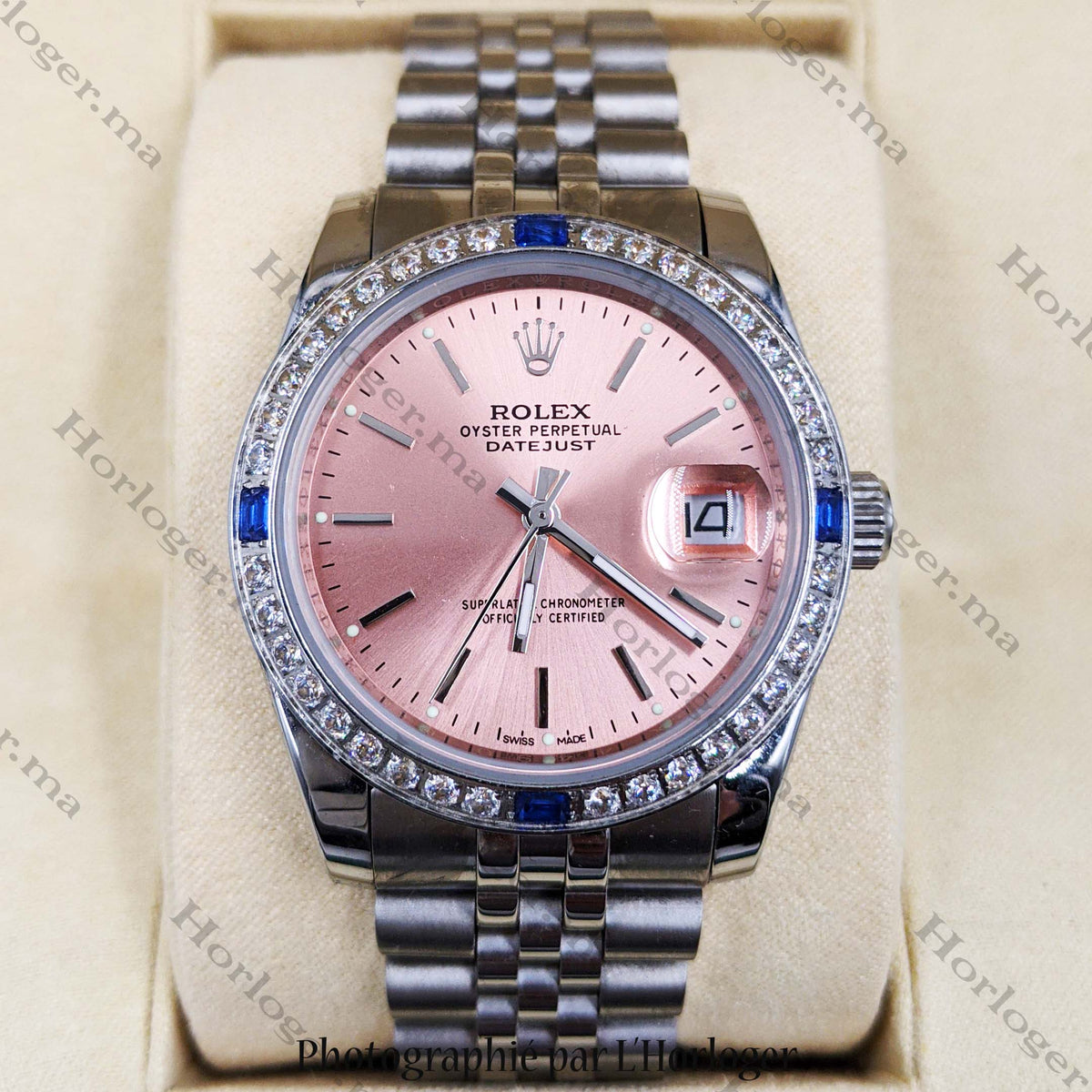 ᏒՕᏞΕХ Datejust Silver rose sertie