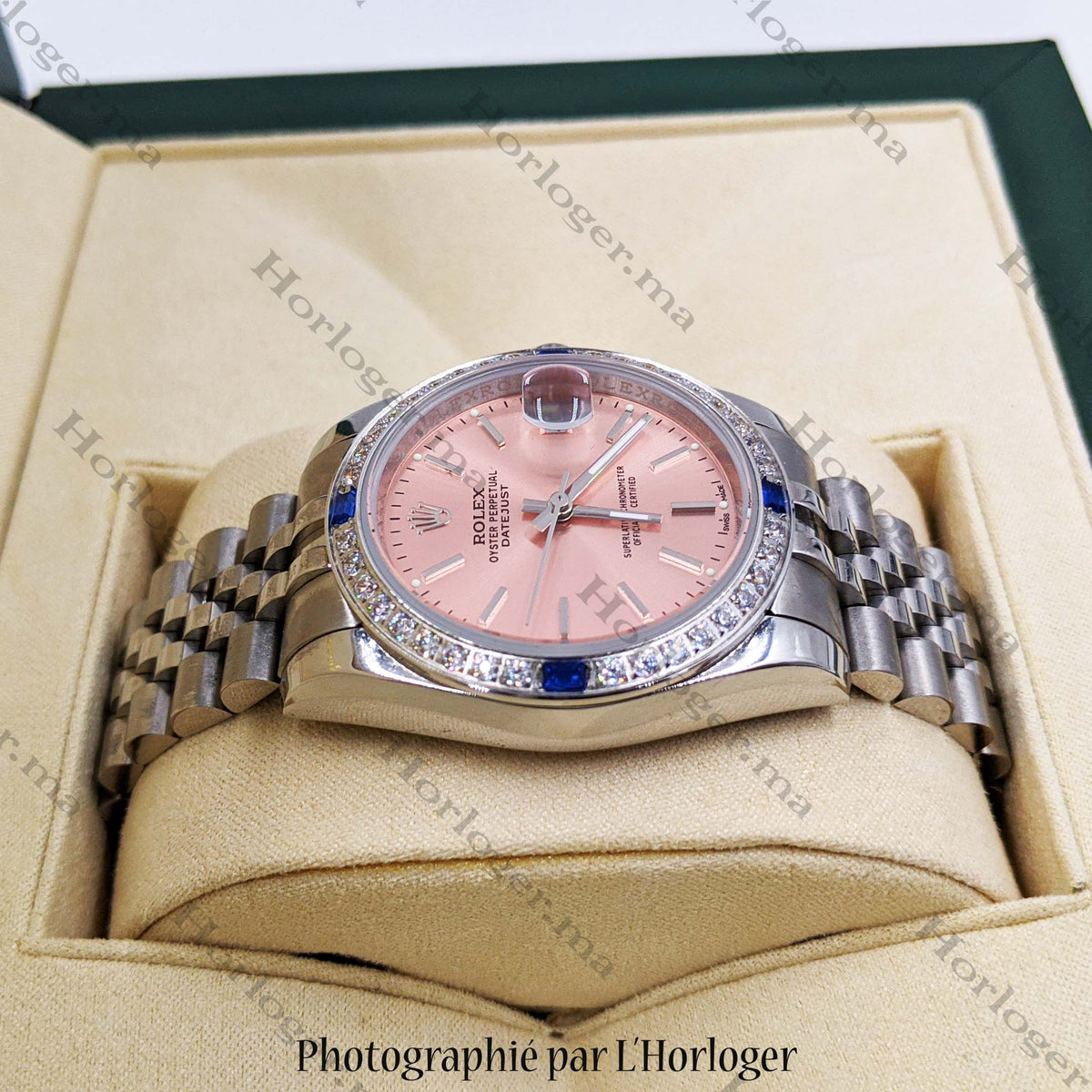 ᏒՕᏞΕХ Datejust Silver rose sertie