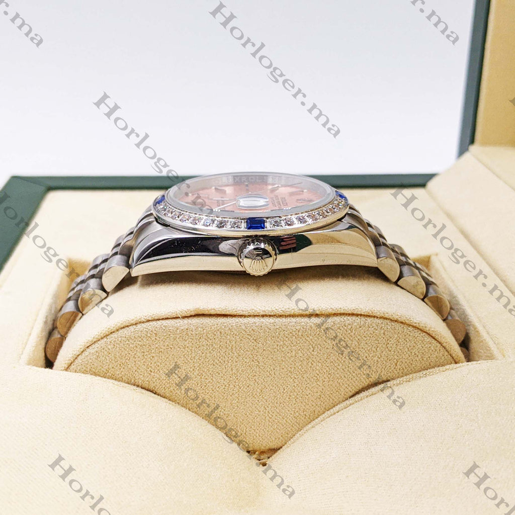 ᏒՕᏞΕХ Datejust Silver rose sertie