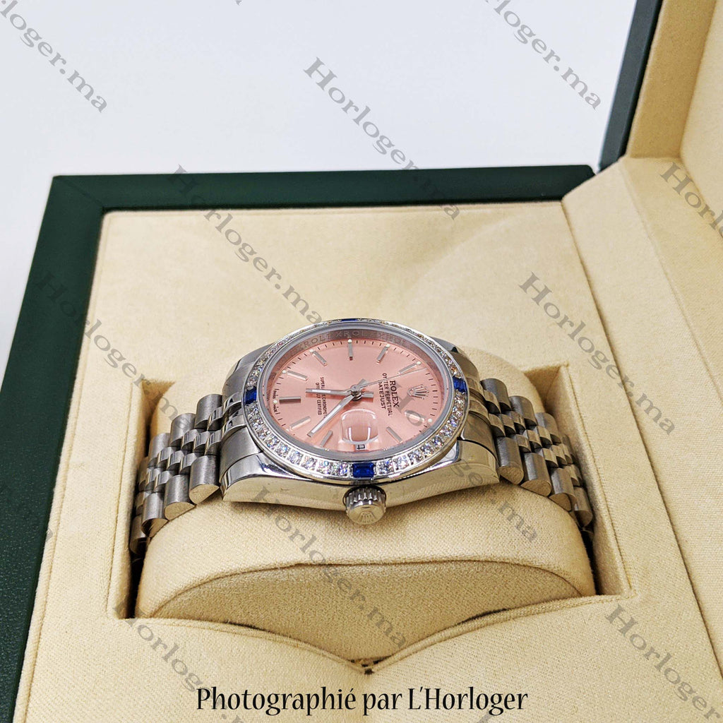 ᏒՕᏞΕХ Datejust Silver rose sertie