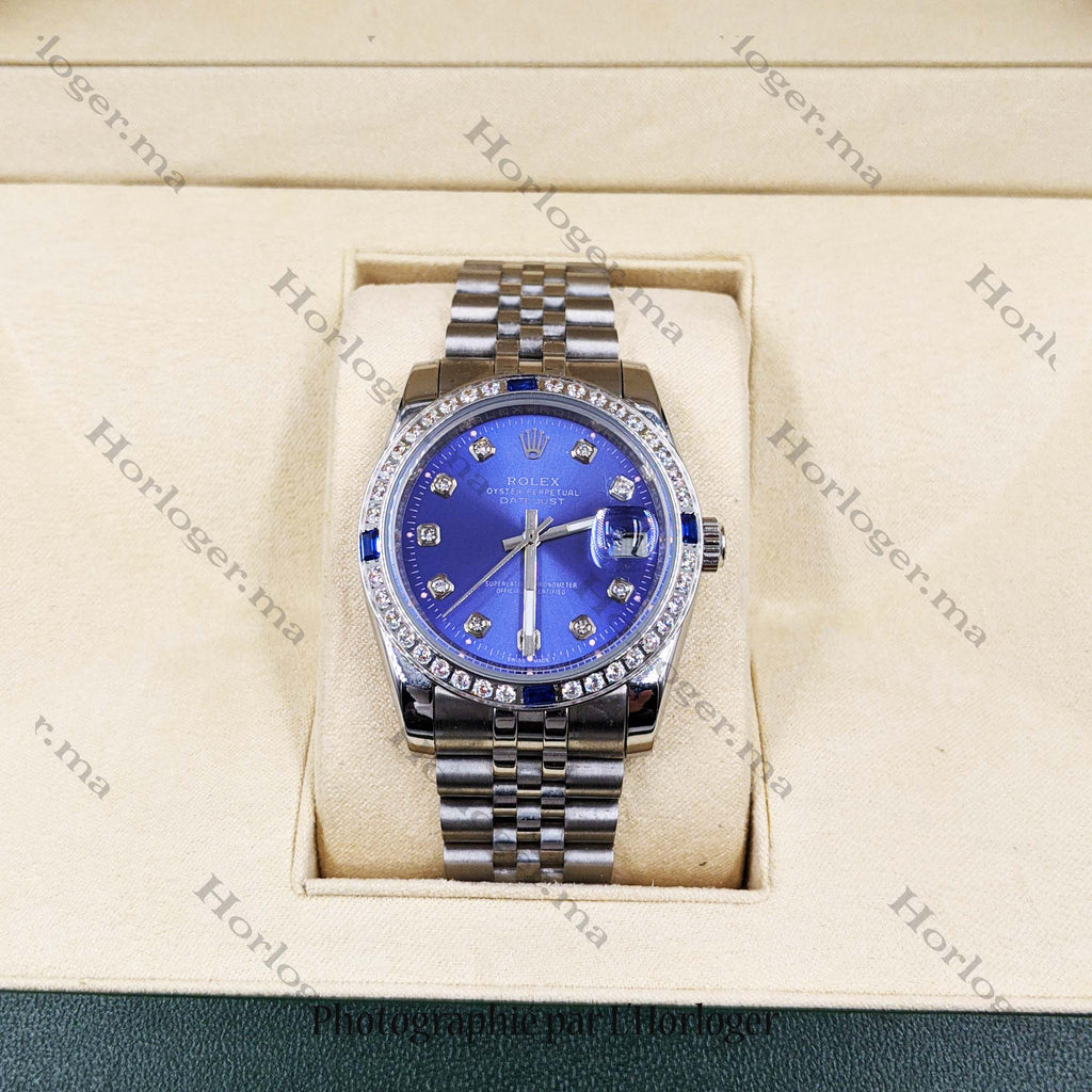 ᏒՕᏞΕХ Datejust Petrol Blue Iced