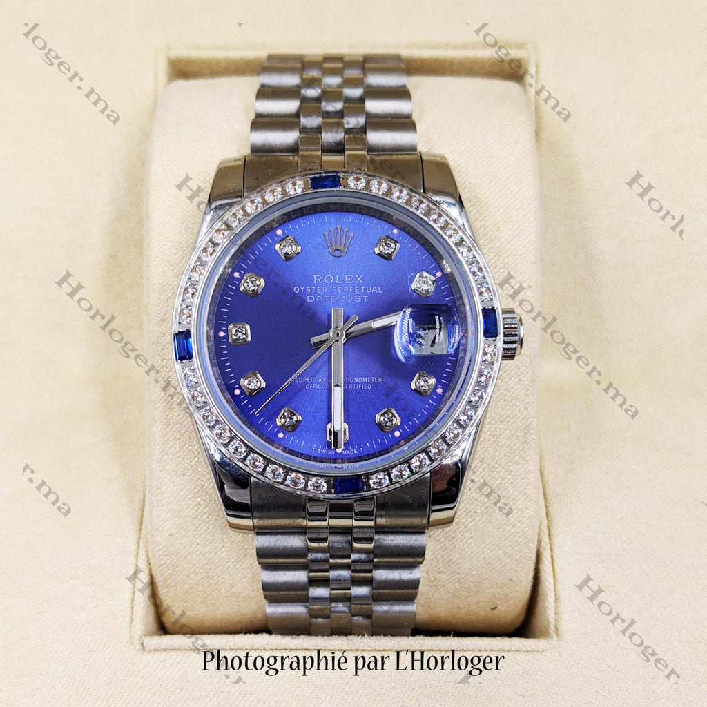 ᏒՕᏞΕХ Datejust Petrol Blue Iced