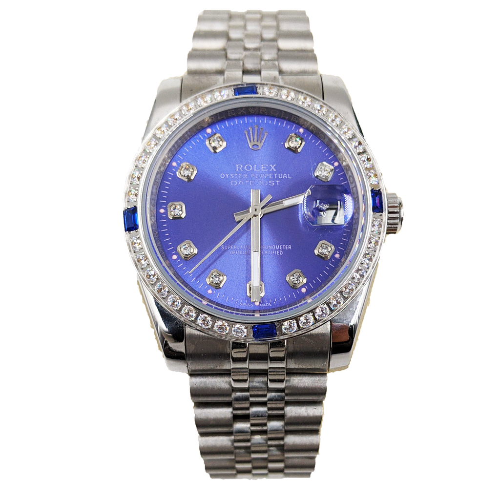 ᏒՕᏞΕХ Datejust Petrol Blue Iced