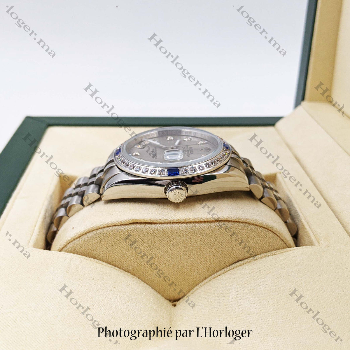 ᏒՕᏞΕХ Datejust Fond Gris Sertie
