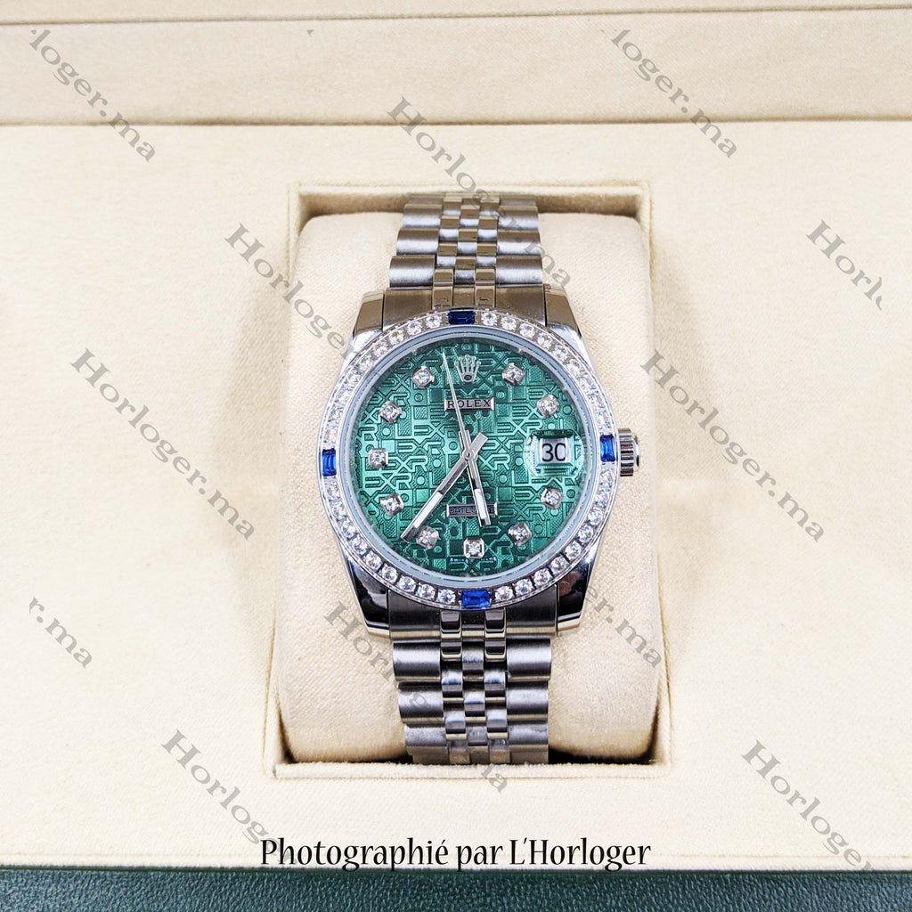 ᏒՕᏞΕХ Datejust Vert gravé