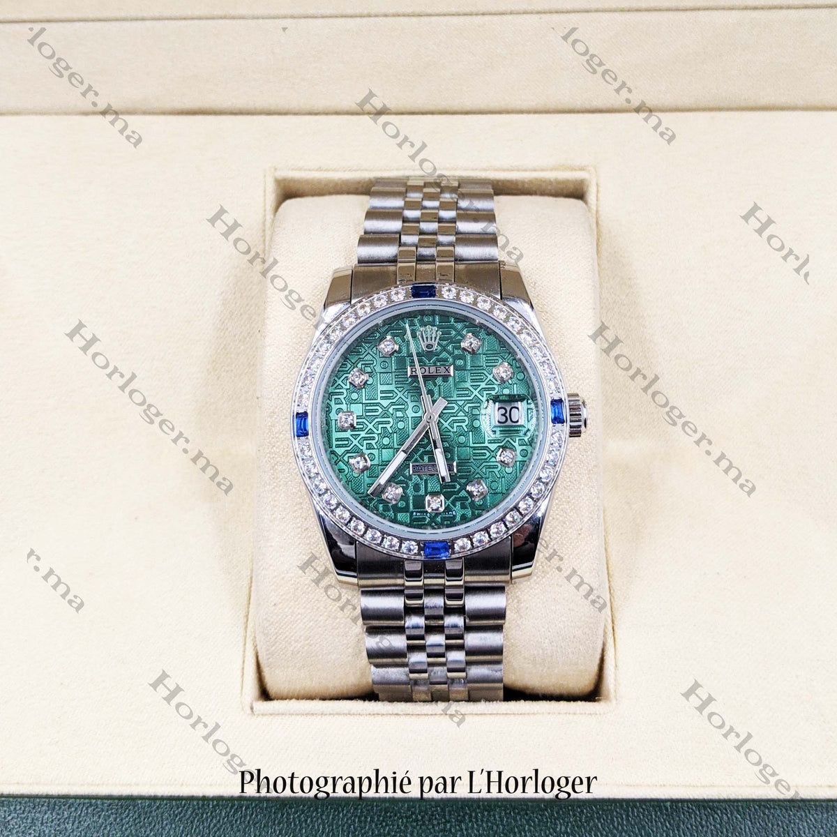 ᏒՕᏞΕХ Datejust Vert gravé