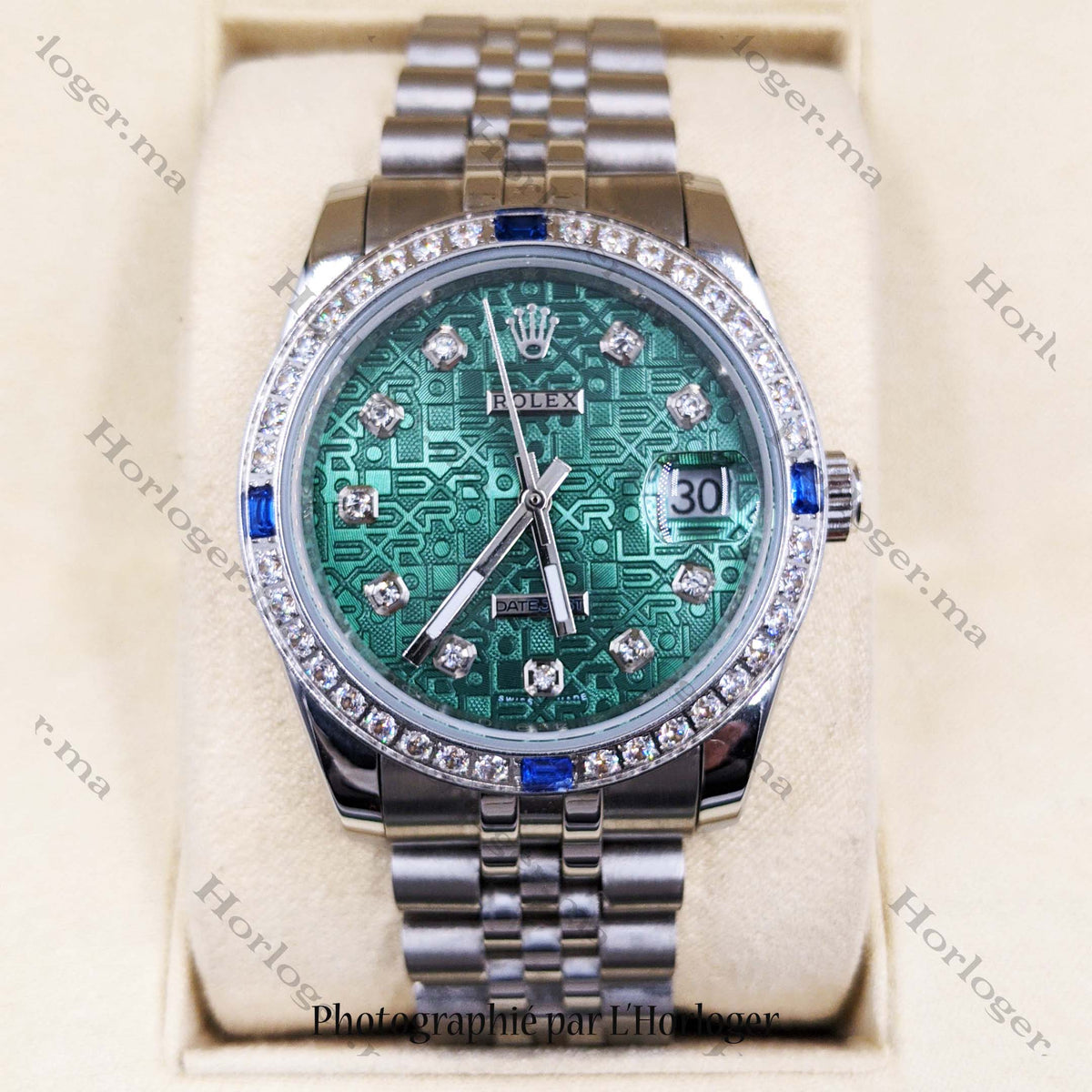 ᏒՕᏞΕХ Datejust Vert gravé