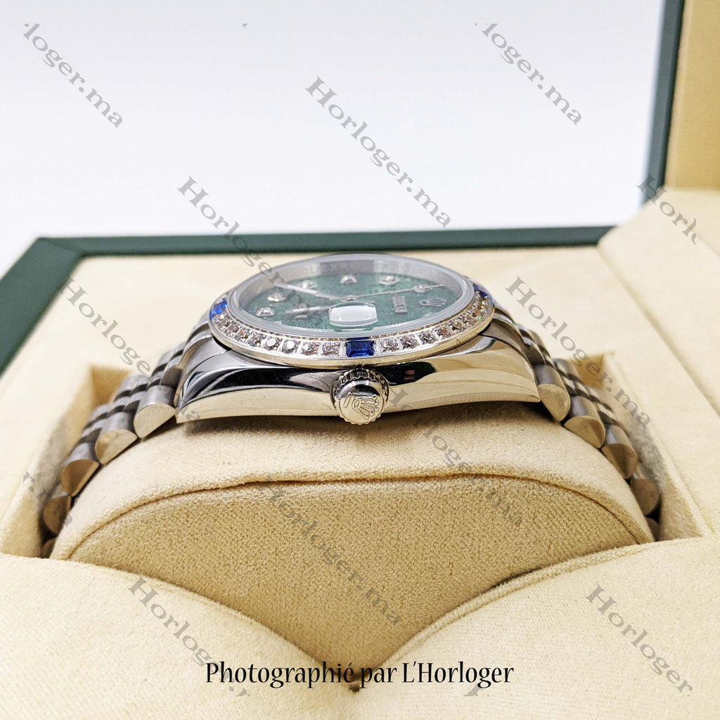 ᏒՕᏞΕХ Datejust Vert gravé