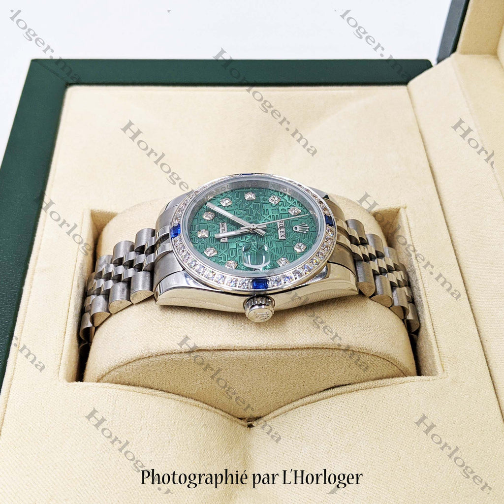 ᏒՕᏞΕХ Datejust Vert gravé