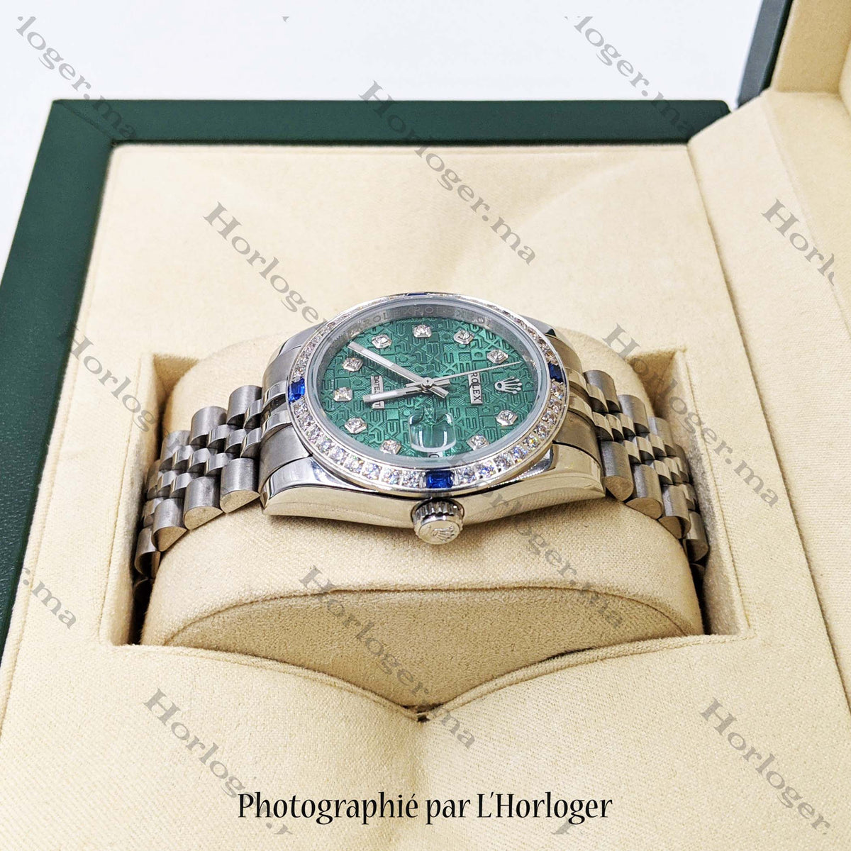 ᏒՕᏞΕХ Datejust Vert gravé