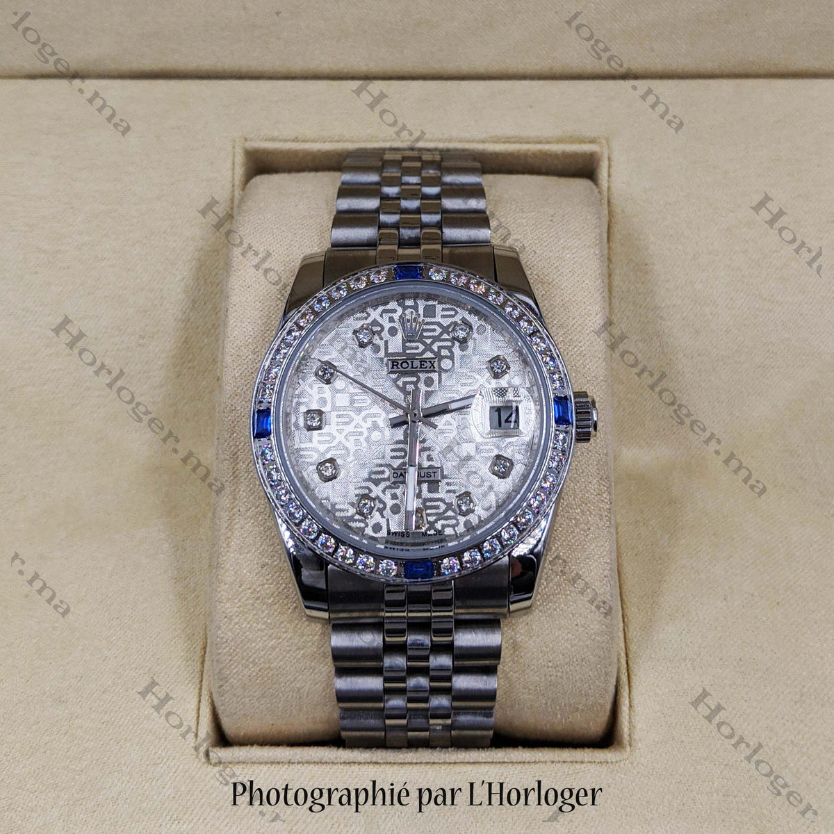 ᏒՕᏞΕХ Datejust Blanc Nacre gravé