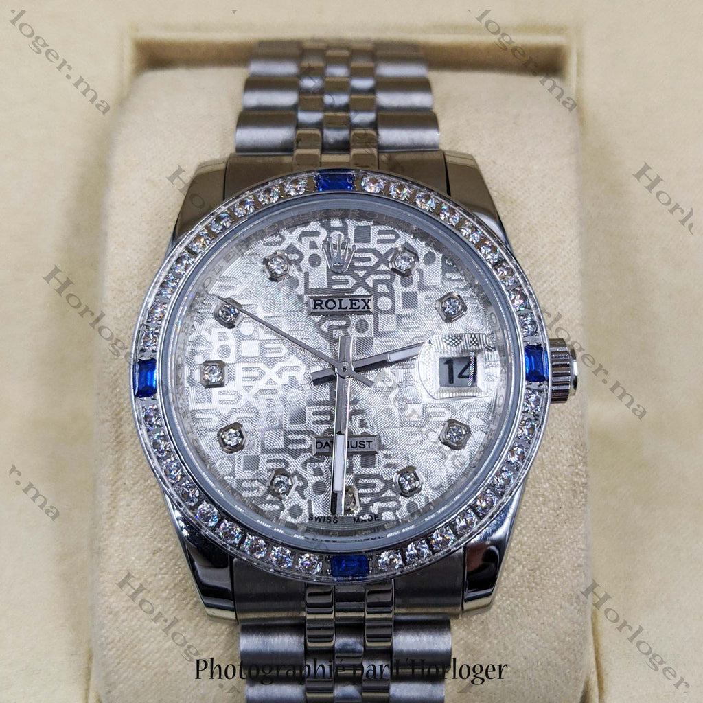 ᏒՕᏞΕХ Datejust Blanc Nacre gravé