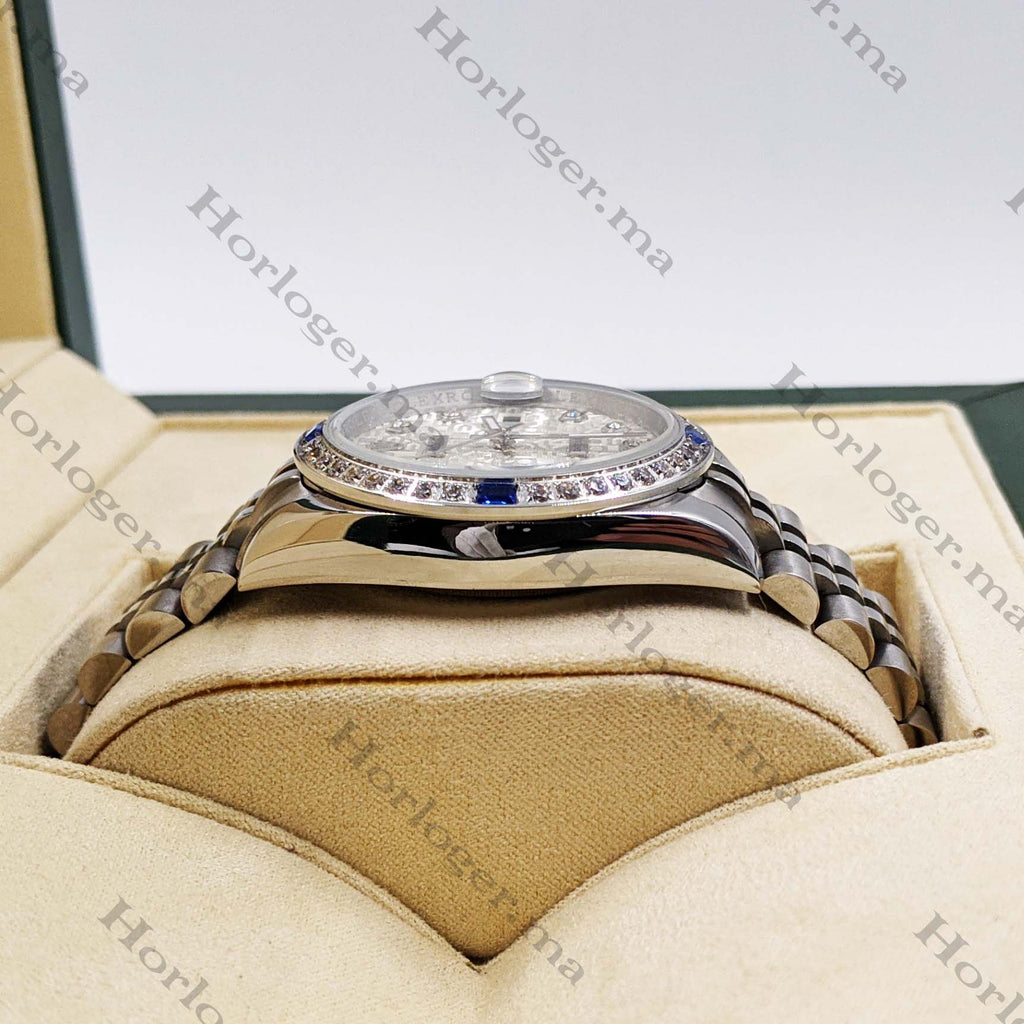 ᏒՕᏞΕХ Datejust Blanc Nacre gravé
