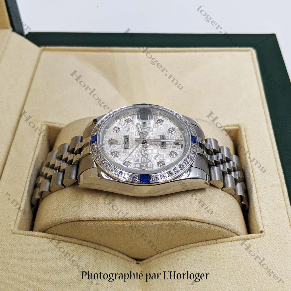ᏒՕᏞΕХ Datejust Blanc Nacre gravé