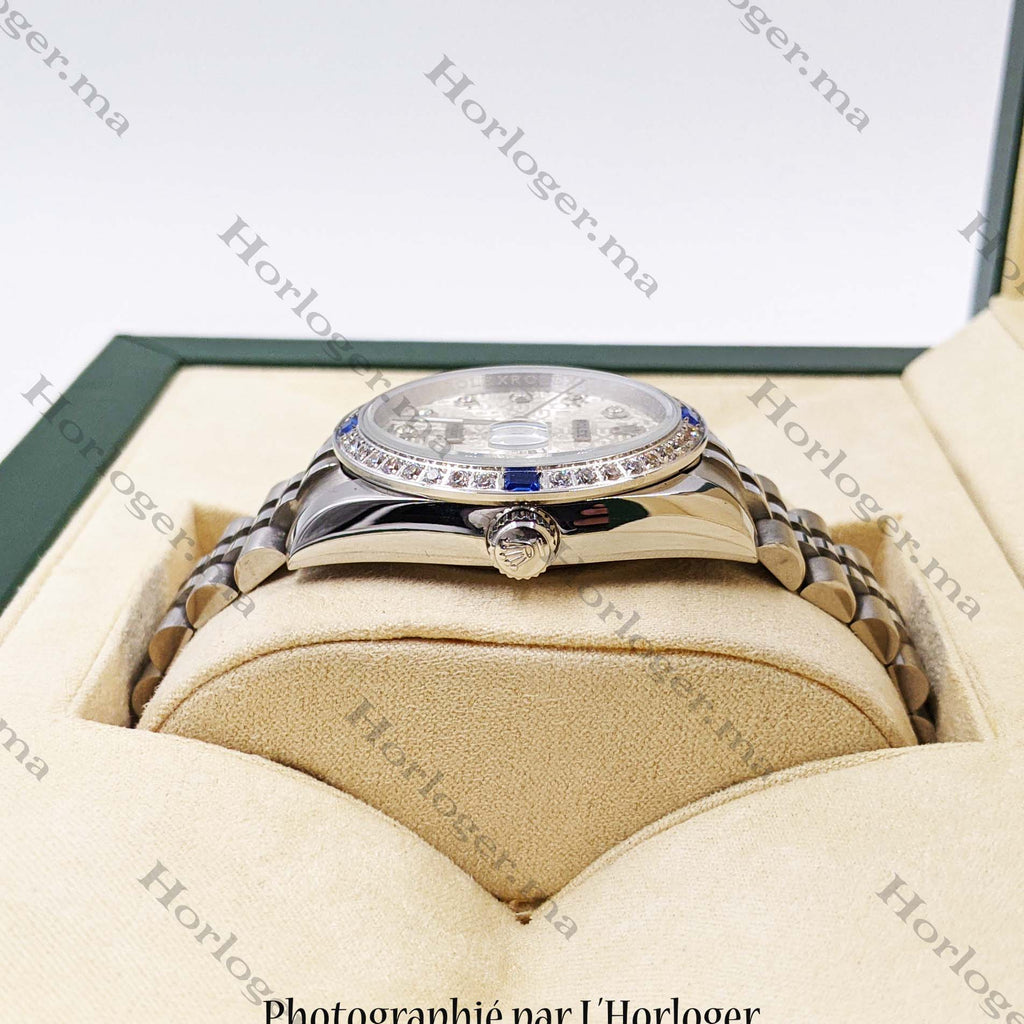 ᏒՕᏞΕХ Datejust Blanc Nacre gravé