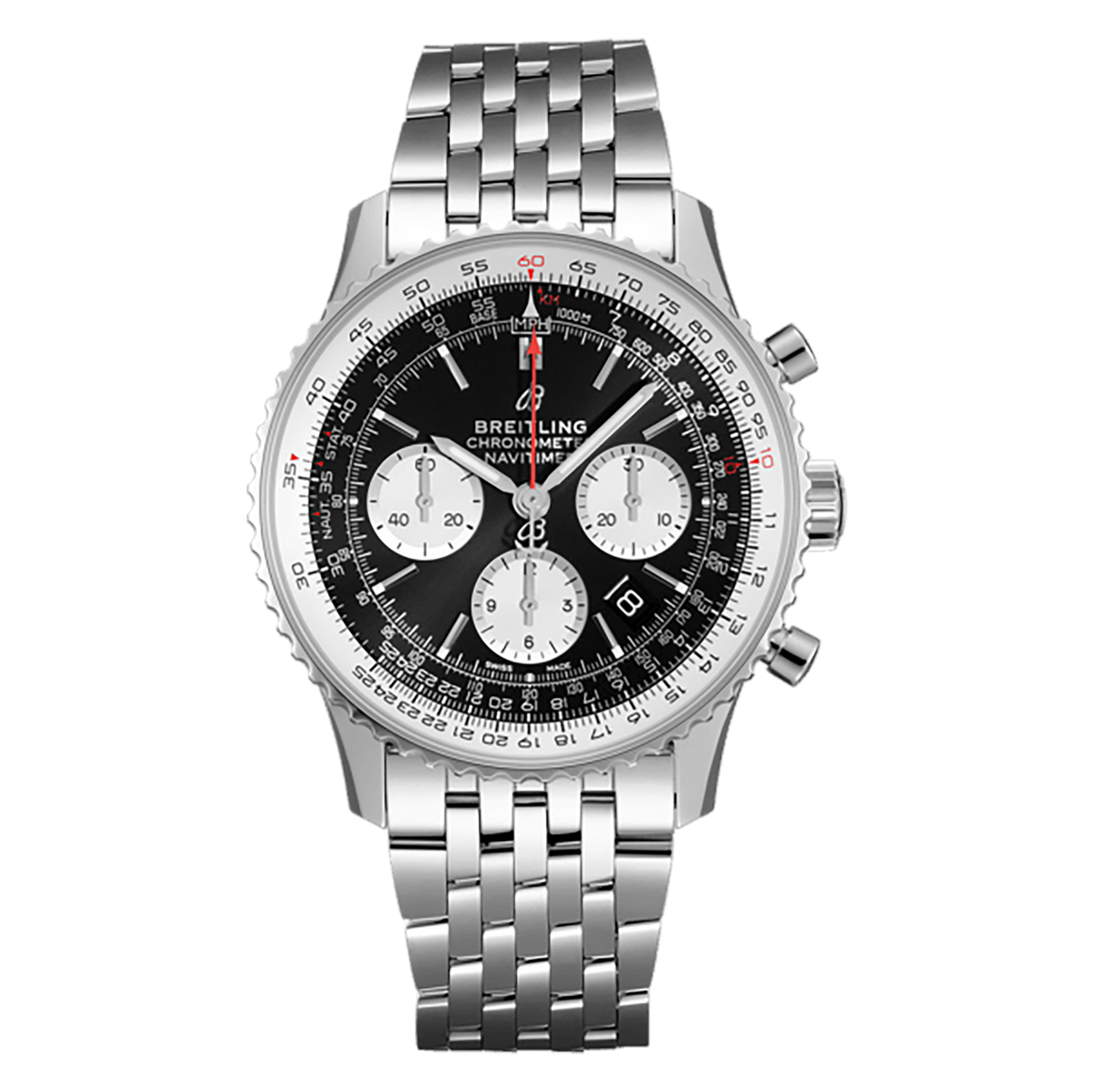 Ᏼrеіtlіnɡ Navitimer Silver Black Dial
