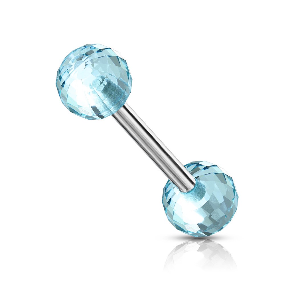 14 Gauge Acrylic Disco Ball Straight Barbell