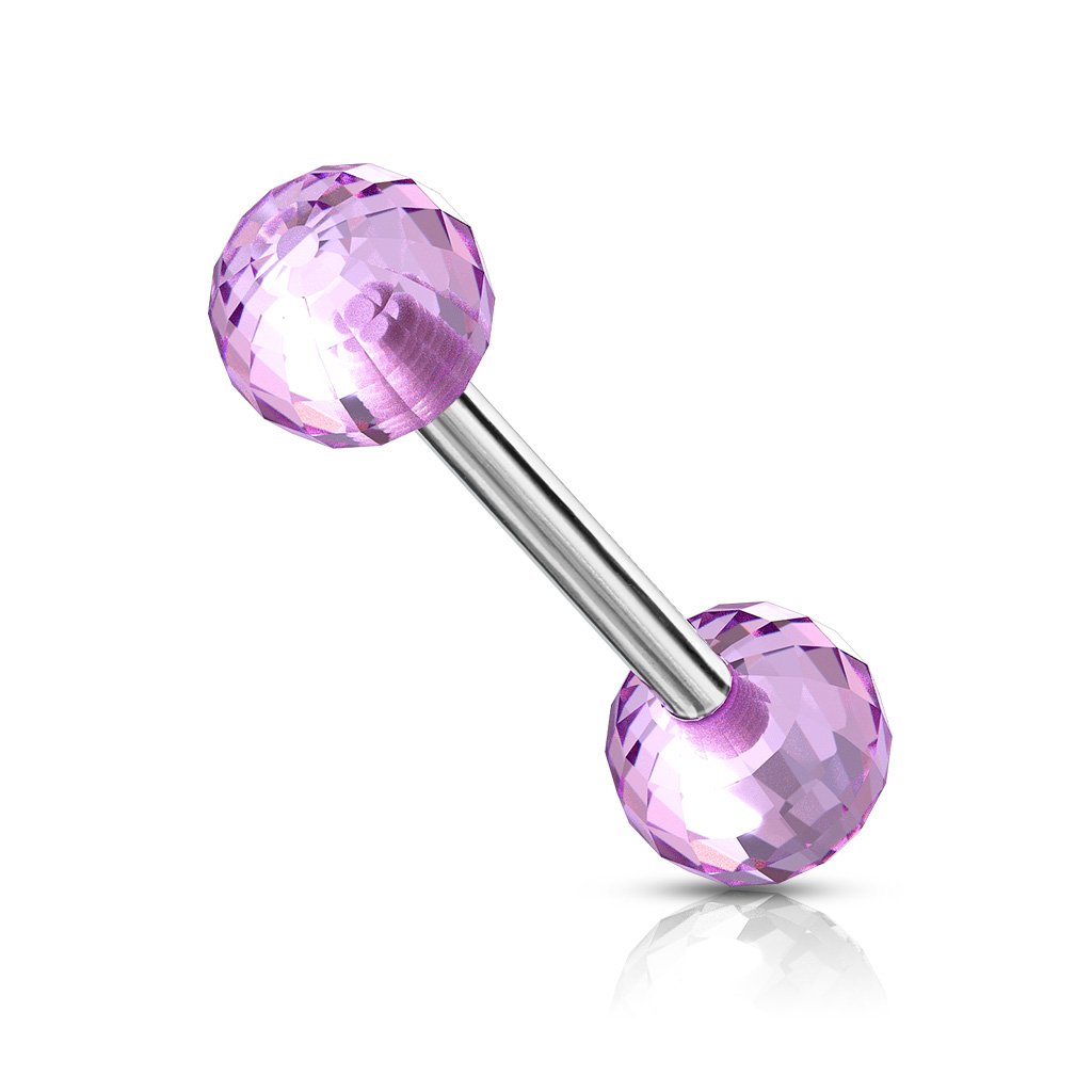 14 Gauge Acrylic Disco Ball Straight Barbell