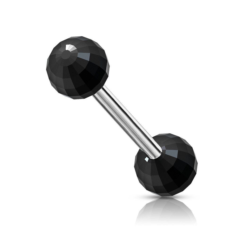 14 Gauge Acrylic Disco Ball Straight Barbell