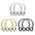 14 Gauge Front Facing Crystal Circular Barbell