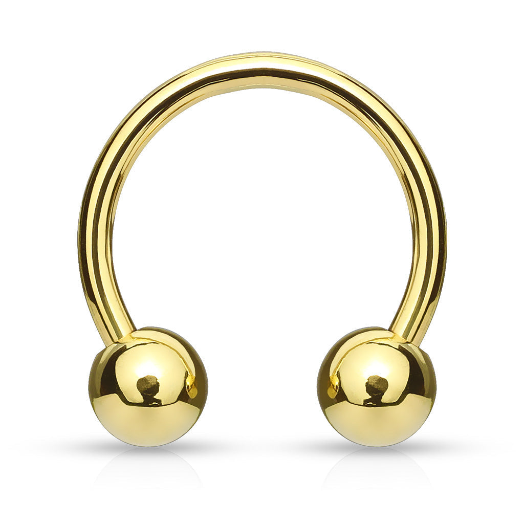 14 Gauge Golden Circular Barbell / Horseshoe