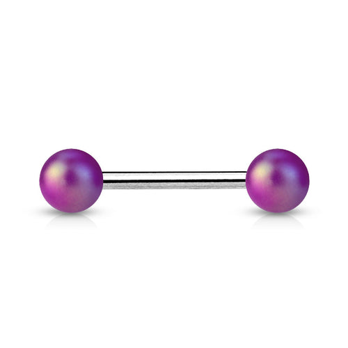 14 Gauge Matte Finish Surgical Steel Straight Barbell