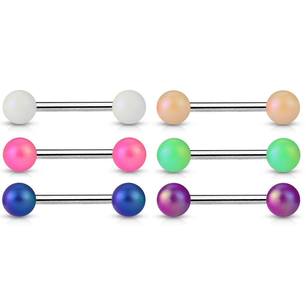 14 Gauge Matte Finish Surgical Steel Straight Barbell
