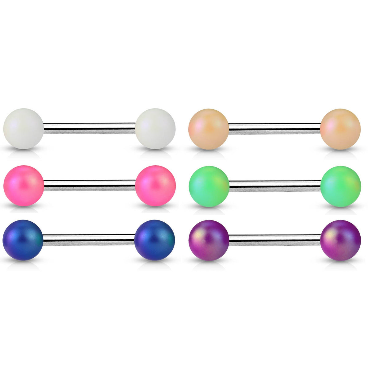 14 Gauge Matte Finish Surgical Steel Straight Barbell