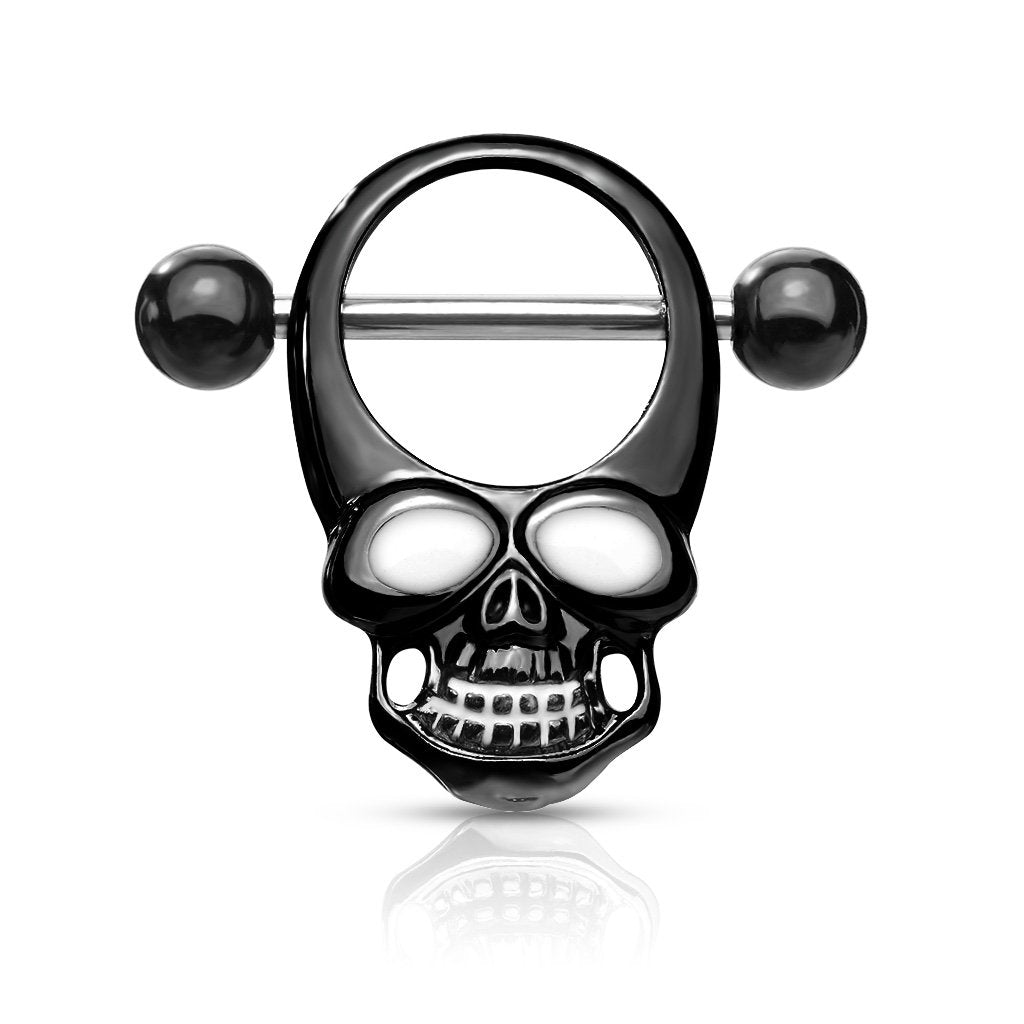 14 Gauge Spooky Skull Nipple Shield Barbell