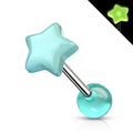 14 Gauge Star Top Glow In the Dark Barbell