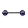 14 Gauge Surgical Steel Glitter Ball Barbell