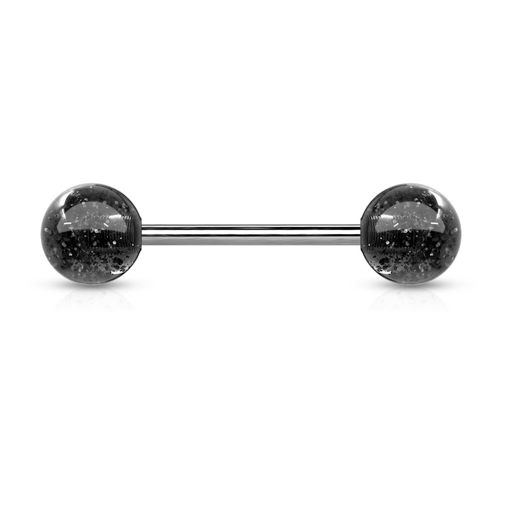 14 Gauge Surgical Steel Glitter Ball Barbell